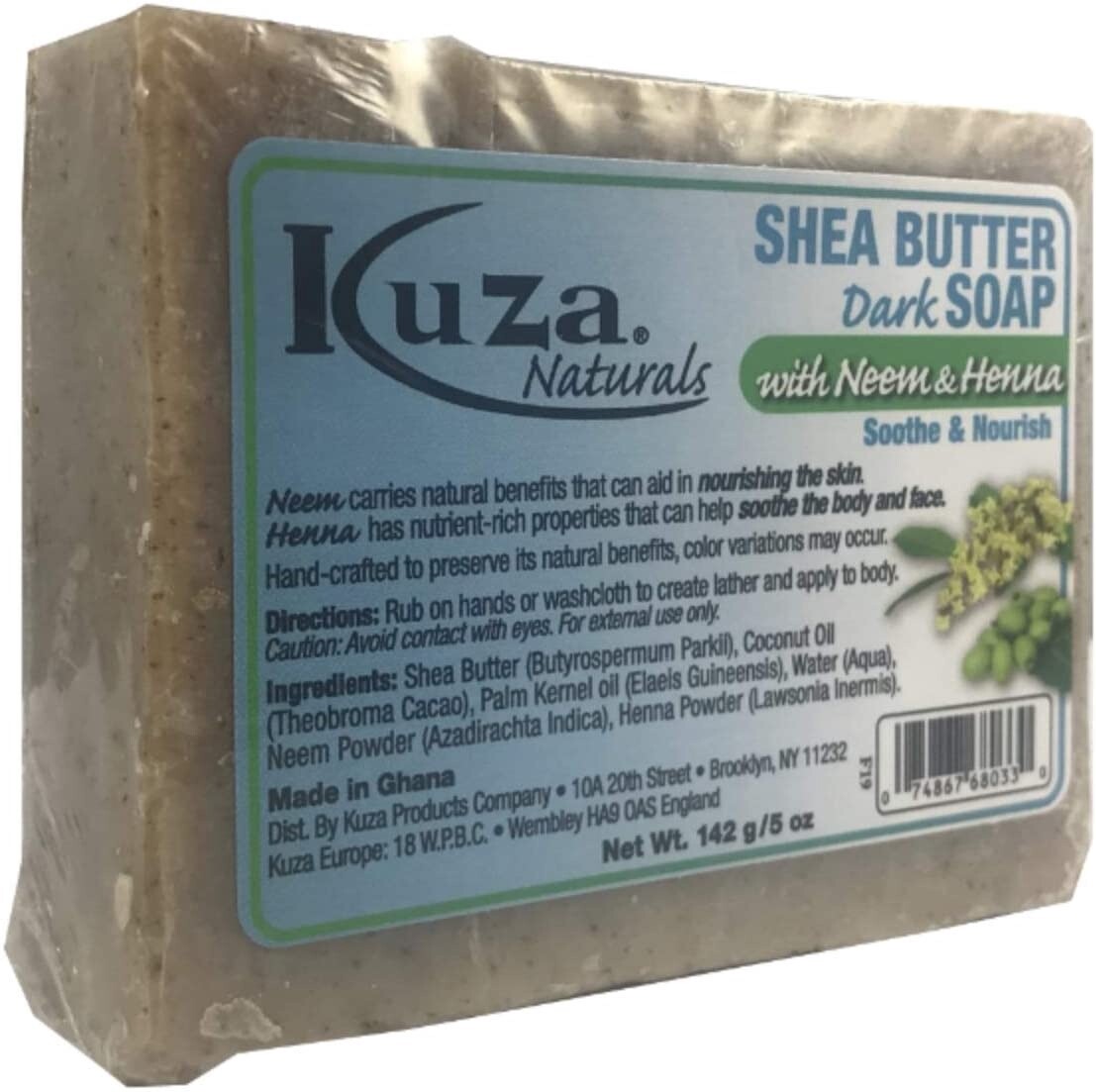 Kuza Naturals Shea Butter Dark Soap With Neem &amp; Henna