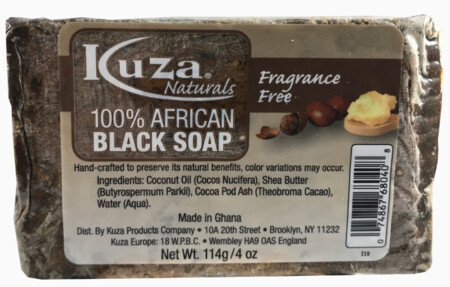 Kuza Naturals 100% African Black Soap Fragrance Free