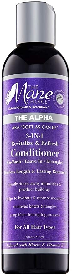The Mane Choice  Soft As Can Be  3-1 Revitalize &amp; Refresh Conditioner Co-Wash, Leave In,Detangler