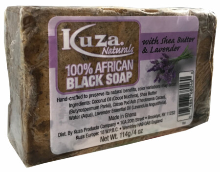 Kuza Naturals 100% African Black Soap With Shea Butter &amp; Lavender