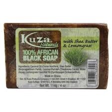 Kuza Naturals 100% African Black Soap With Shea Buttter &amp; Lemongrass