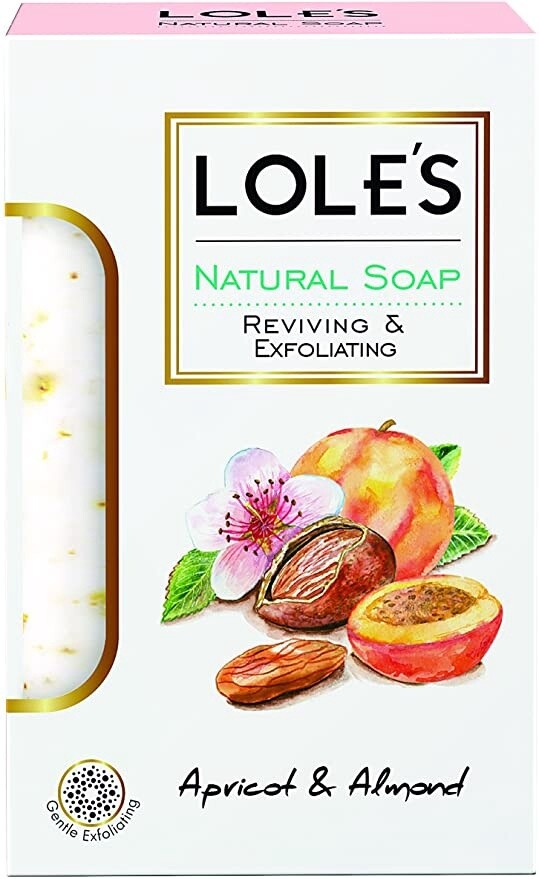 Lole&#39;s  Natural Soap Reviving &amp; Exfoliating with Apricot &amp; Almond