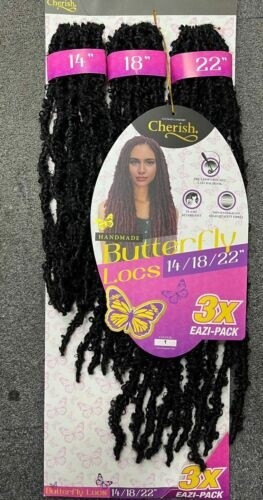 CHERISH BUTTERFLY LOCS 3X 14/18/22&quot;
