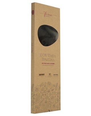 FEME 100% VIRGIN BRAZILIAN BODY WAVE 4X4 CLOSURE
