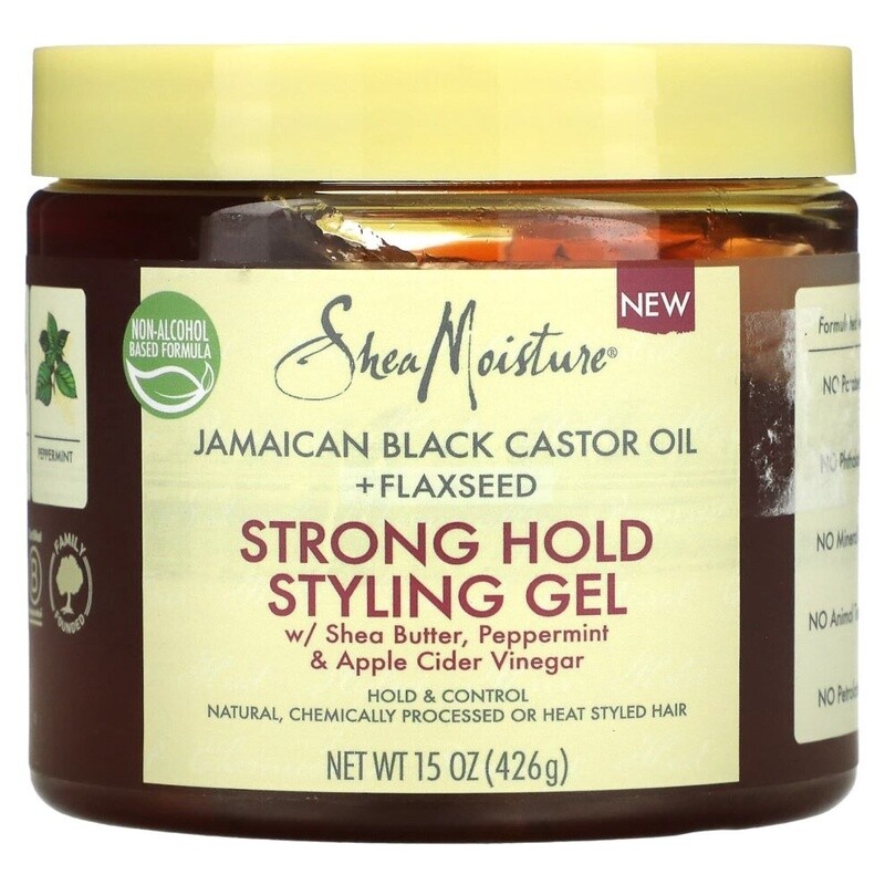 SHEA MOISTURE JAMAICAN BLACK CASTOR OIL PLUS FLAXSEED STRONG HOLD GEL
