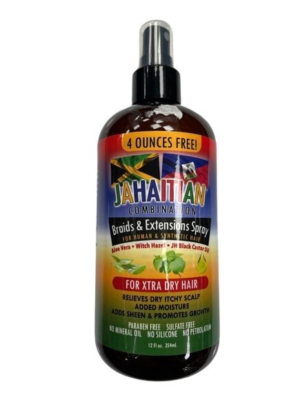 JAHAITIAN COMBINATION BRAIDS AND EXTENTIONS SPRAY XTRA  DRY HAIR