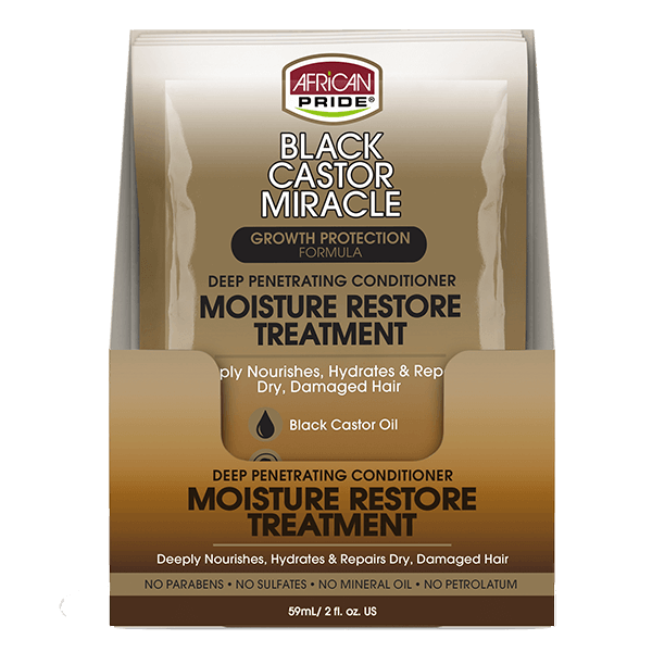 African Pride Black Castor Miracle Growth Protection Formula Deep Penetrating Conditioner Moisture Restore Treatment