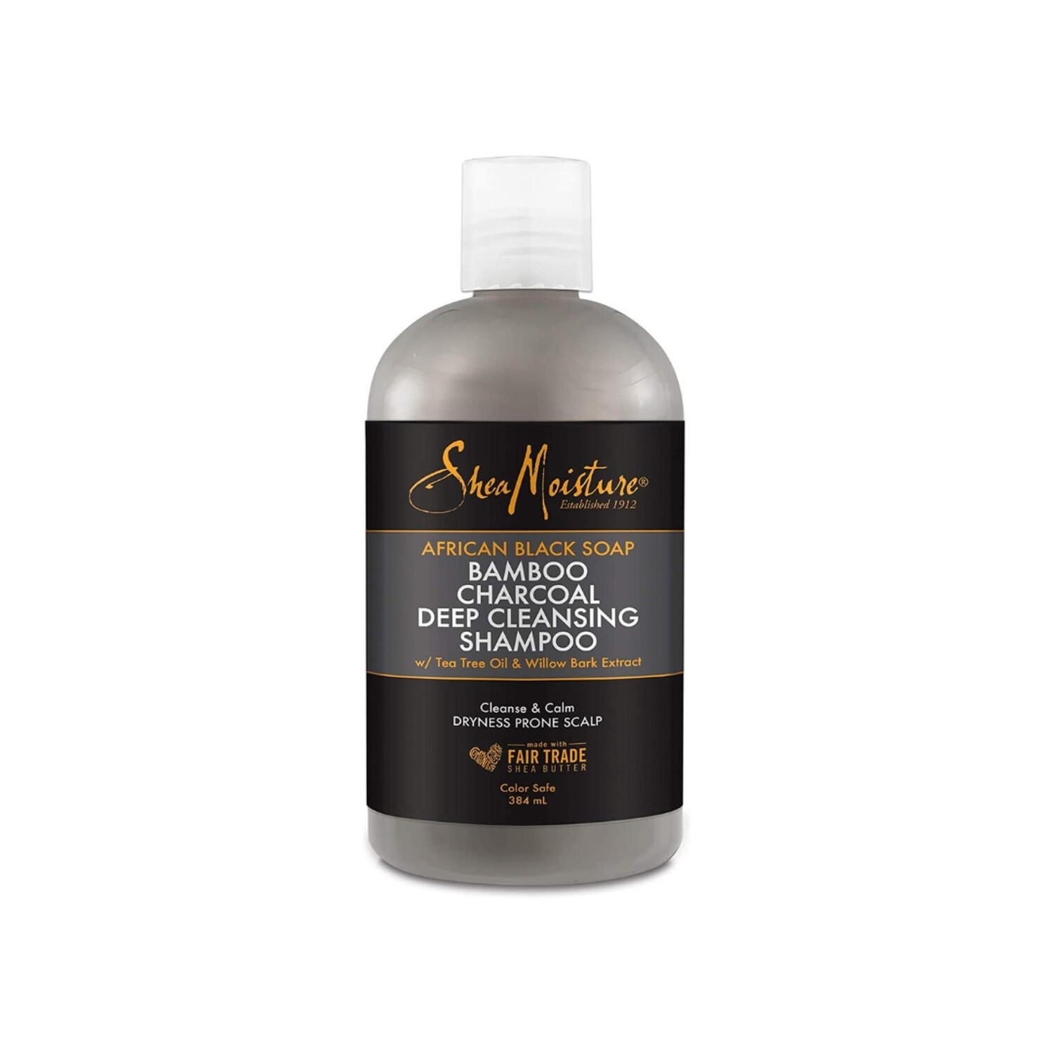 SheaMoistrure African Black Soap Bamboo Charcoal Deep Cleansing Shampoo