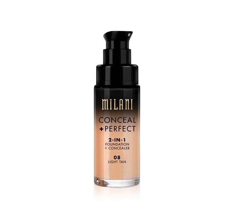 MILANI 2-IN-1 FOUNDATION +CONCEALER / 08 - LIGHT TAN