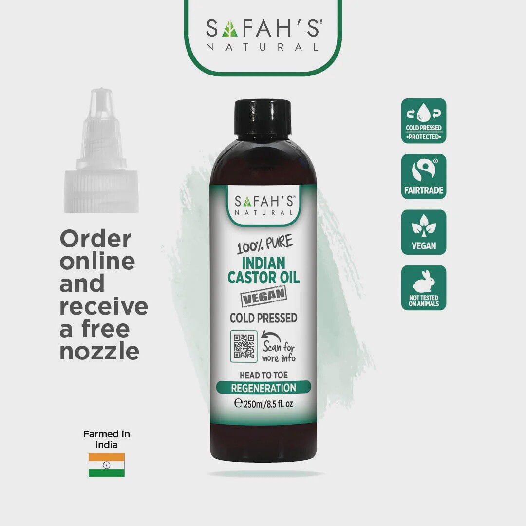 SAFAH&#39;S 100% PURE INDIA CASTOR OIL COLD PRESSED