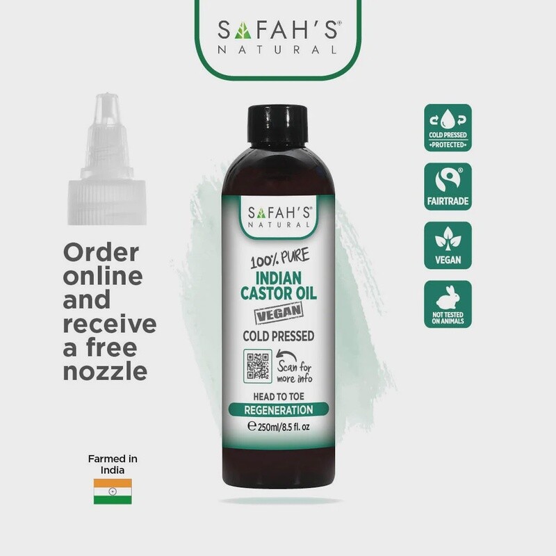 SAFAH&#39;S 100% PURE INDIA CASTOR OIL COLD PRESSED