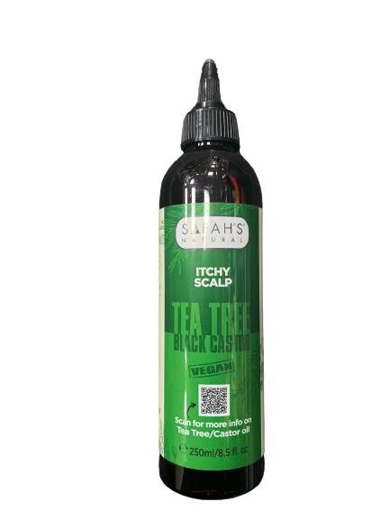SAFAH&#39;S  NATURAL ITCHY SCALP TEA TREE BLACK CASTOR 250 ML
