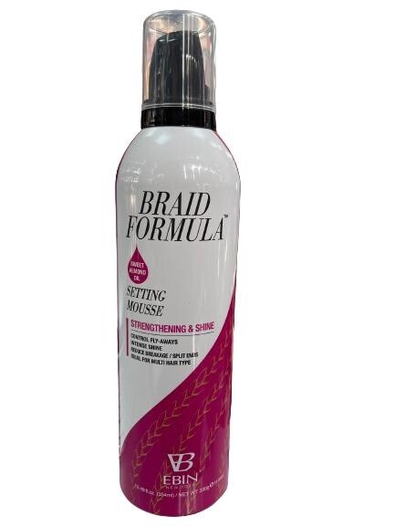 EBIN NEW YORK BRAID FORMULA SETTING MOUSSE / ALMOND OIL / 12.49FL.OZ / 330G