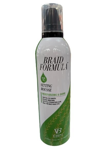 EBIN NEW YORK BRAID FORMULA  SETTING MOUSSE / OLIVE OIL / 12.49 FL.OZ /  330G
