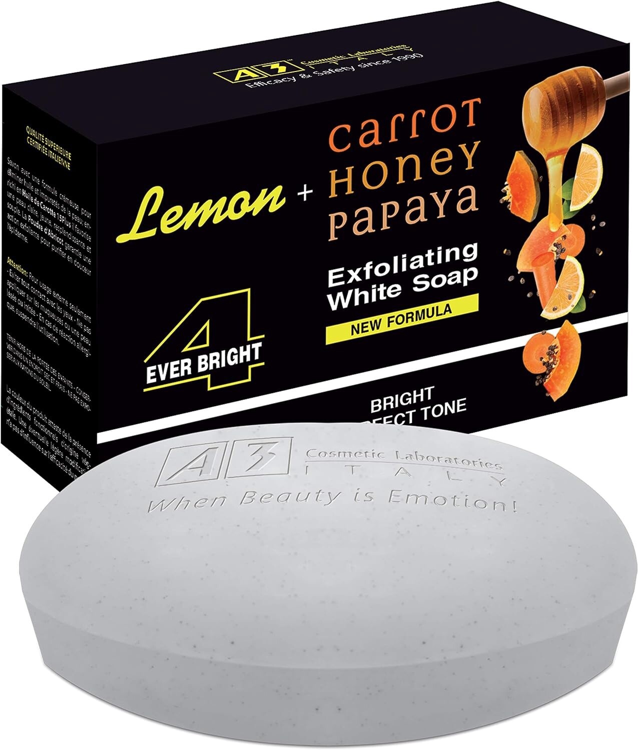 4EVER BRIGHT LEMON +HONEY PAPAYA EXFOLIATING SOAP/ 200G