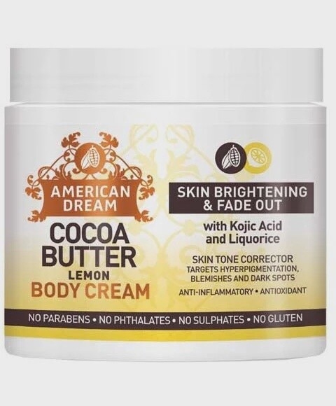 AMERICAN DREAM COCOA BUTTER LEMON BODY CREAM WITH KOJIC