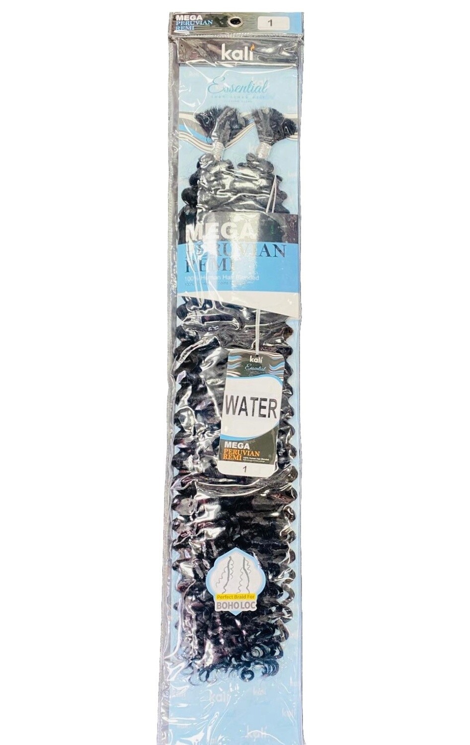 KALI MEGA PERUVIAN  REMI 100% HUMAN HAIR BLENDED  WATER WAVE BULK, Colour: 1