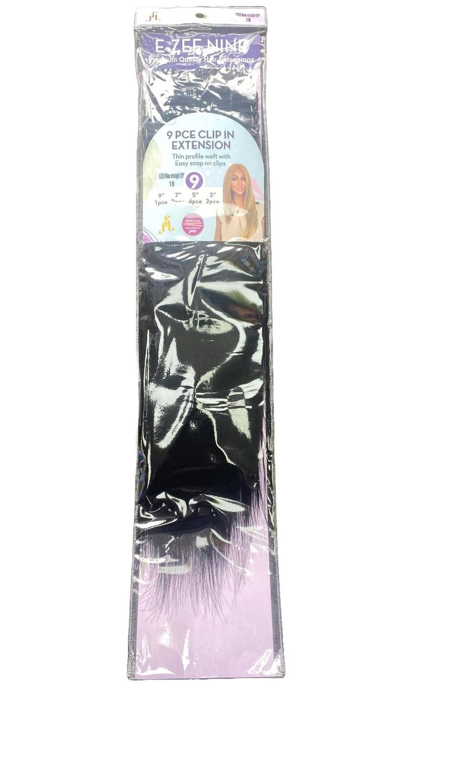 JAZZY E-ZEE NINE 9 PCE CLIP IN EXTENSION  SYNTHETICS 20&quot;