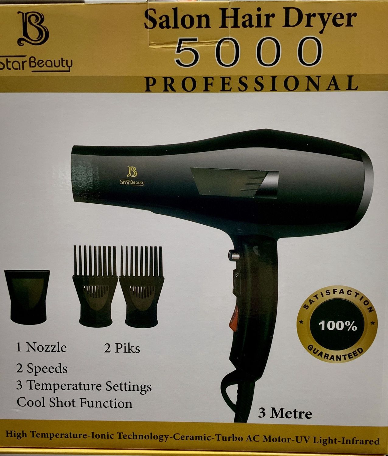 STAR BEAUTY SALON  TURBO  IONICHAIR DRYER 5000