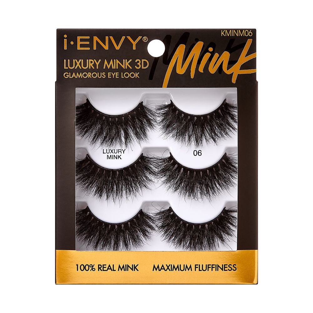 RED KISS I .ENVY LUXURYMINK 3D EYE LASHES MULTI PACK, STYLE: 06