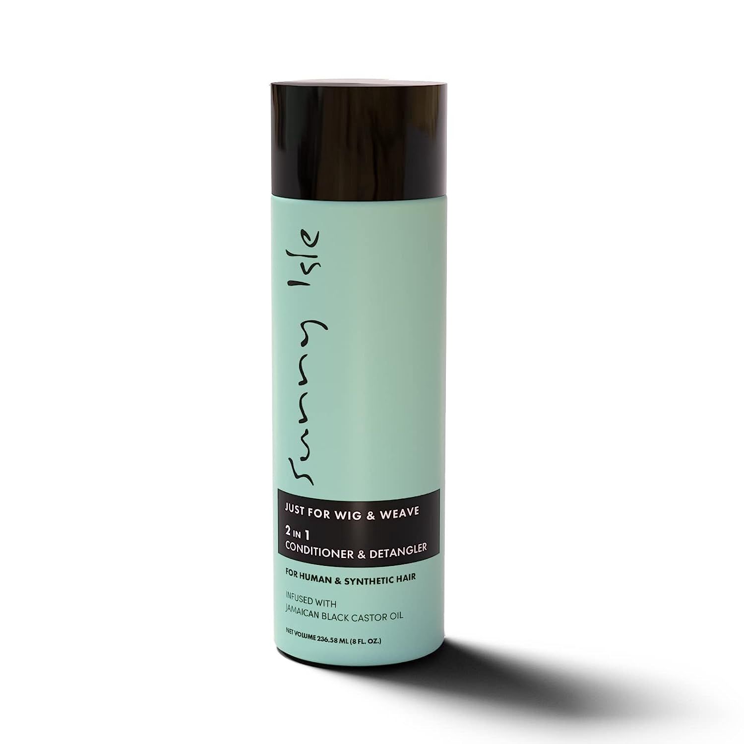 Sunny Isle Just for Wig, Weave, Braid, &amp; Extensions 2N1 Conditioner and Detangler 8oz | For Synthetic &amp; Natural Hair | Aloe Vera, Tea Tree, Borago Seed &amp; Jamaican Black Castor Oils | Sulfate Free 9.6o