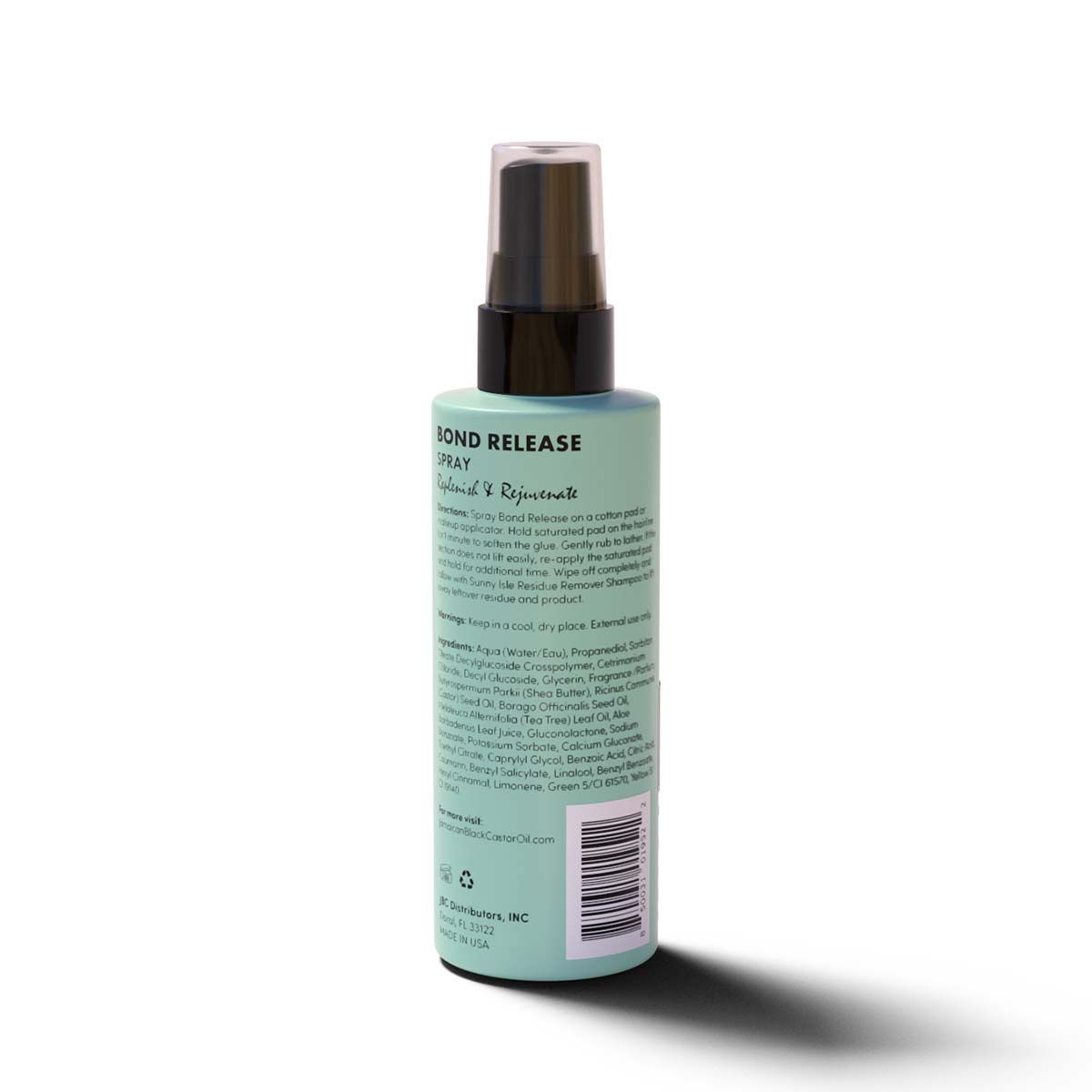 Sunny Isle Just for Wig, Weave, Braid, &amp; Extensions Bond Release Spray 4oz | For Synthetic &amp; Natural Hair | Aloe Vera, Tea Tree, Borago Seed &amp; Jamaican Black Castor Oils | Alcohol-Free Hairspray