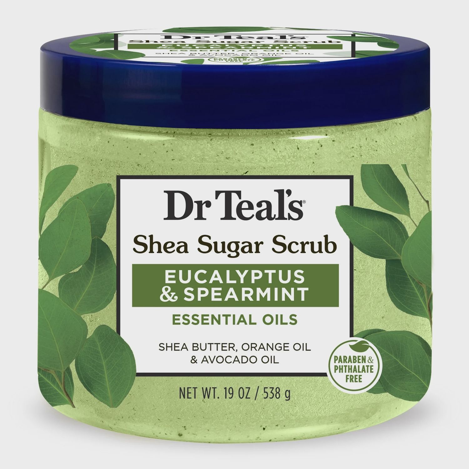 Dr Teal&#39;s Shea Sugar Body Scrub with Eucalyptus and Spearmint Essential Oils, 19 oz