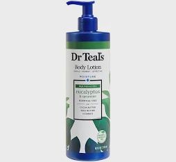 Dr Teal&#39;s Body Lotion, 24 Hour Moisture with Eucalyptus &amp; Spearmint Essential Oils, 18 fl oz