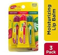 Carmex Daily Care Moisturizing Lip Balm Tubes with SPF, Fresh Cherry, Strawberry and Wintergreen Lip Balm Pack, 0.35 OZ - 3