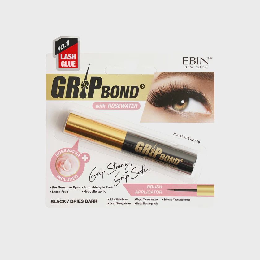 GRIP BOND LASH ADHESIVE with ROSEWATER, TYPE: GRIP BOND LASH ADHESIVE with ROSEWATER - BLACK/ DRIES DARK