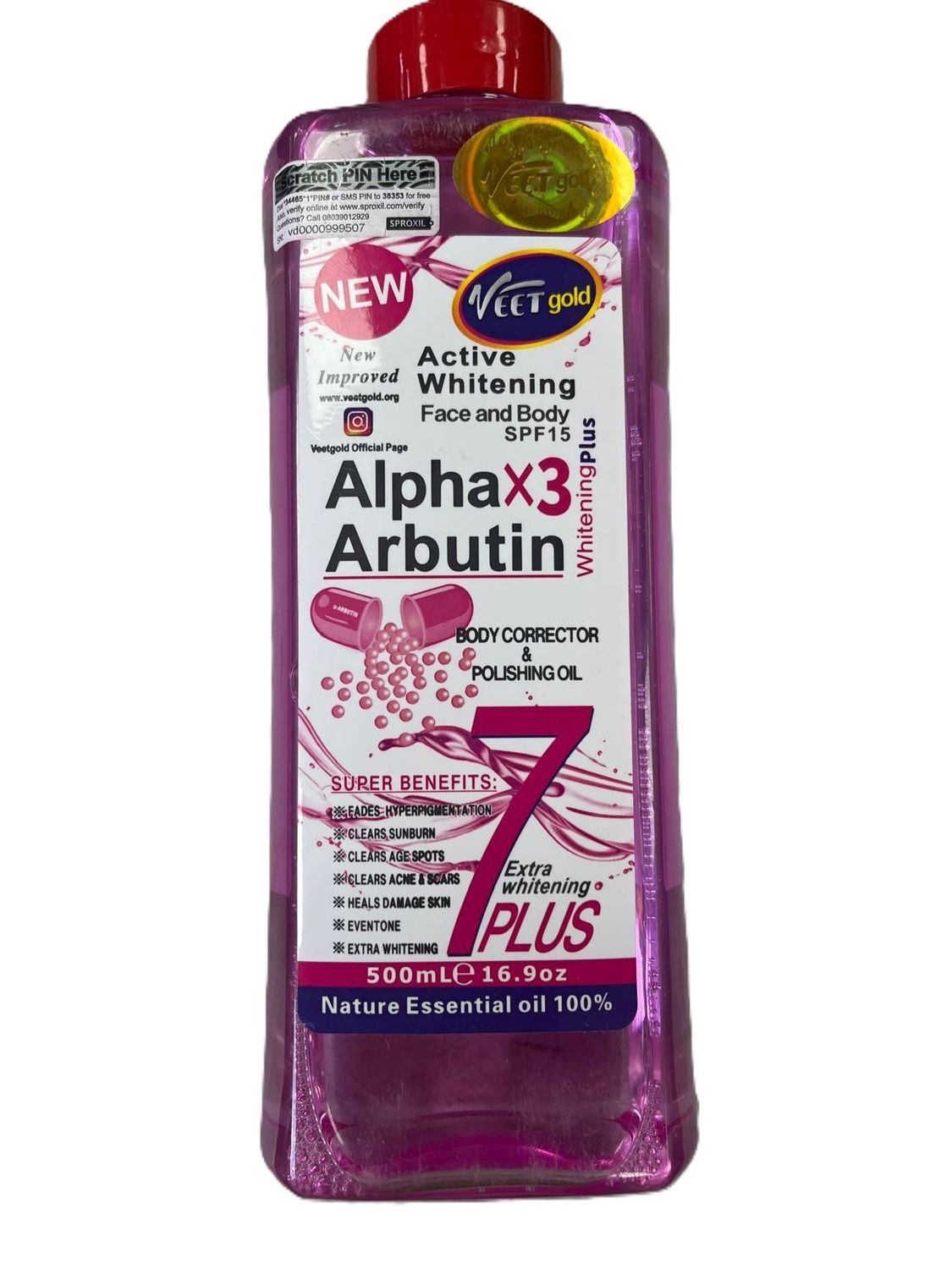 Veetgold Alpha Arbutin Body Corrector And Polishing oil