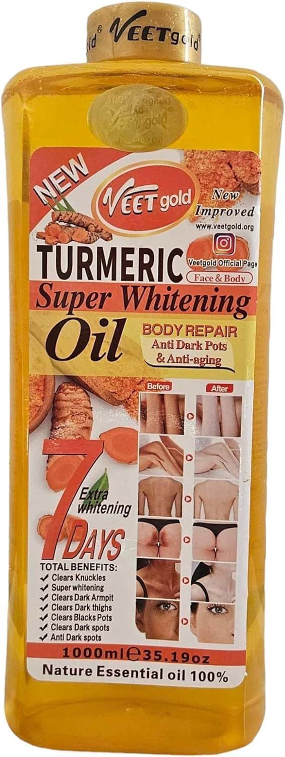 VEETGOLD BODY CORRECTOR TURMERIC WHITENING &amp; GLOWING OIL  500mi