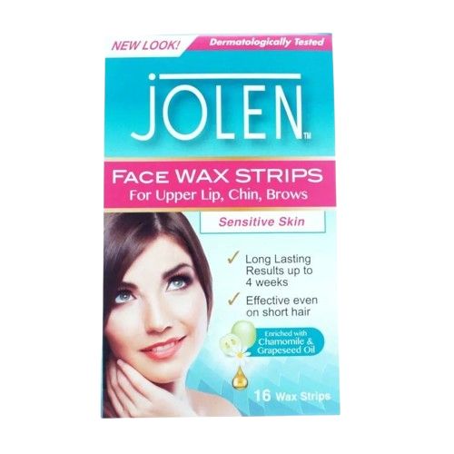 JOLEN FACE WAX STRIPS FOR UPPER LIP, CHIN, BROWS SENSITIVE SKIN