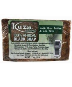 KUZA 100 Percent African Black Soap With Shea Butter And Tea Tree