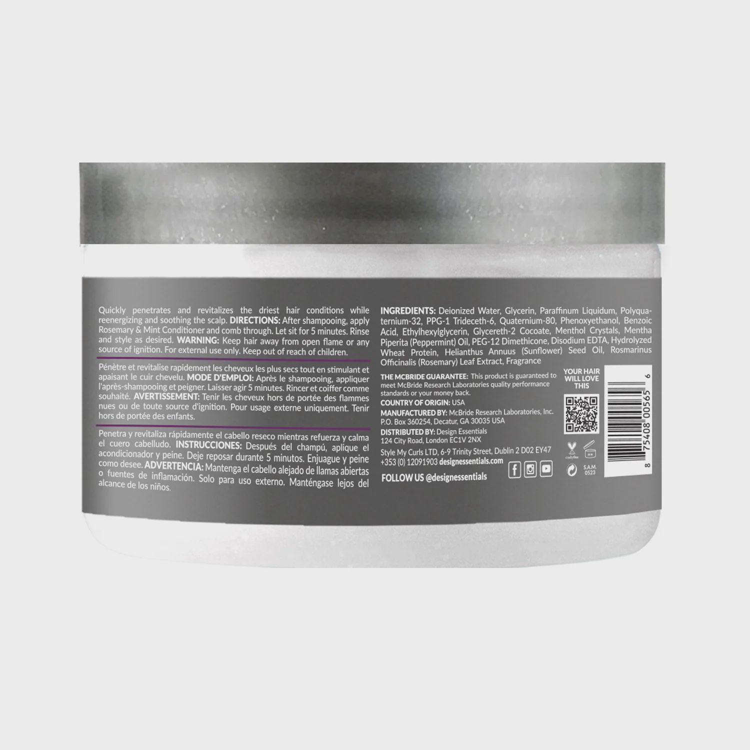 Design Essentials Rosemary &amp; Mint Stimulating Super Moisturizing Conditioner 302g