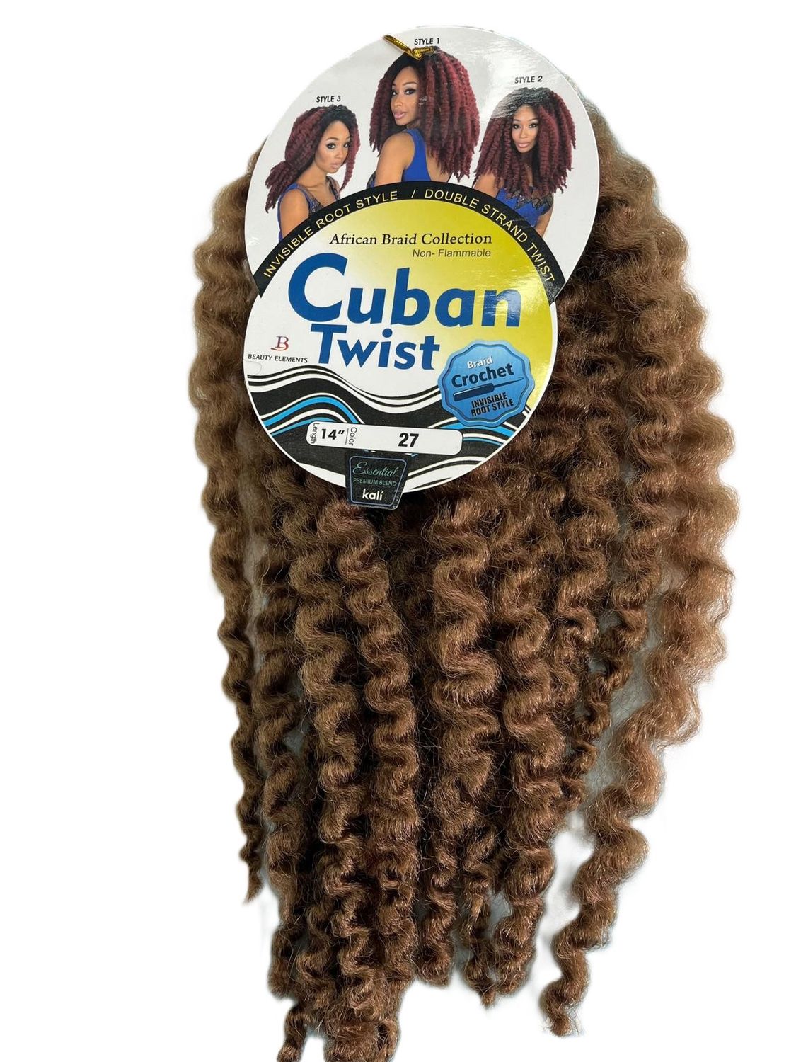 ESSENTIAL PREMIUM BLEND KALI AFRICAN BRAID COLLECTION CUBAN TWIST, Colour: 27, Length: 14"