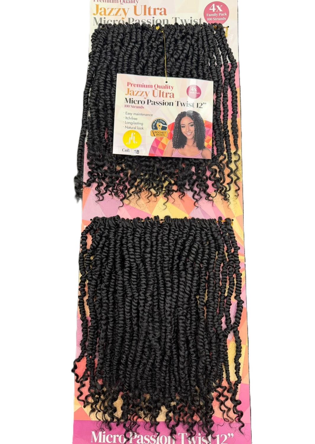 Jazzy Ultra Micro Passion Twist 12" 100PCS, Colour: 1b