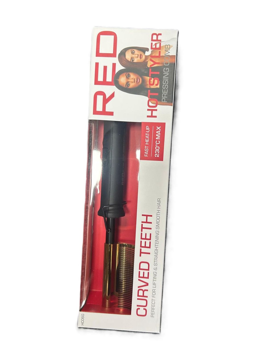 Red By Kiss Curved Teeth Hot Styler Pressing Comb