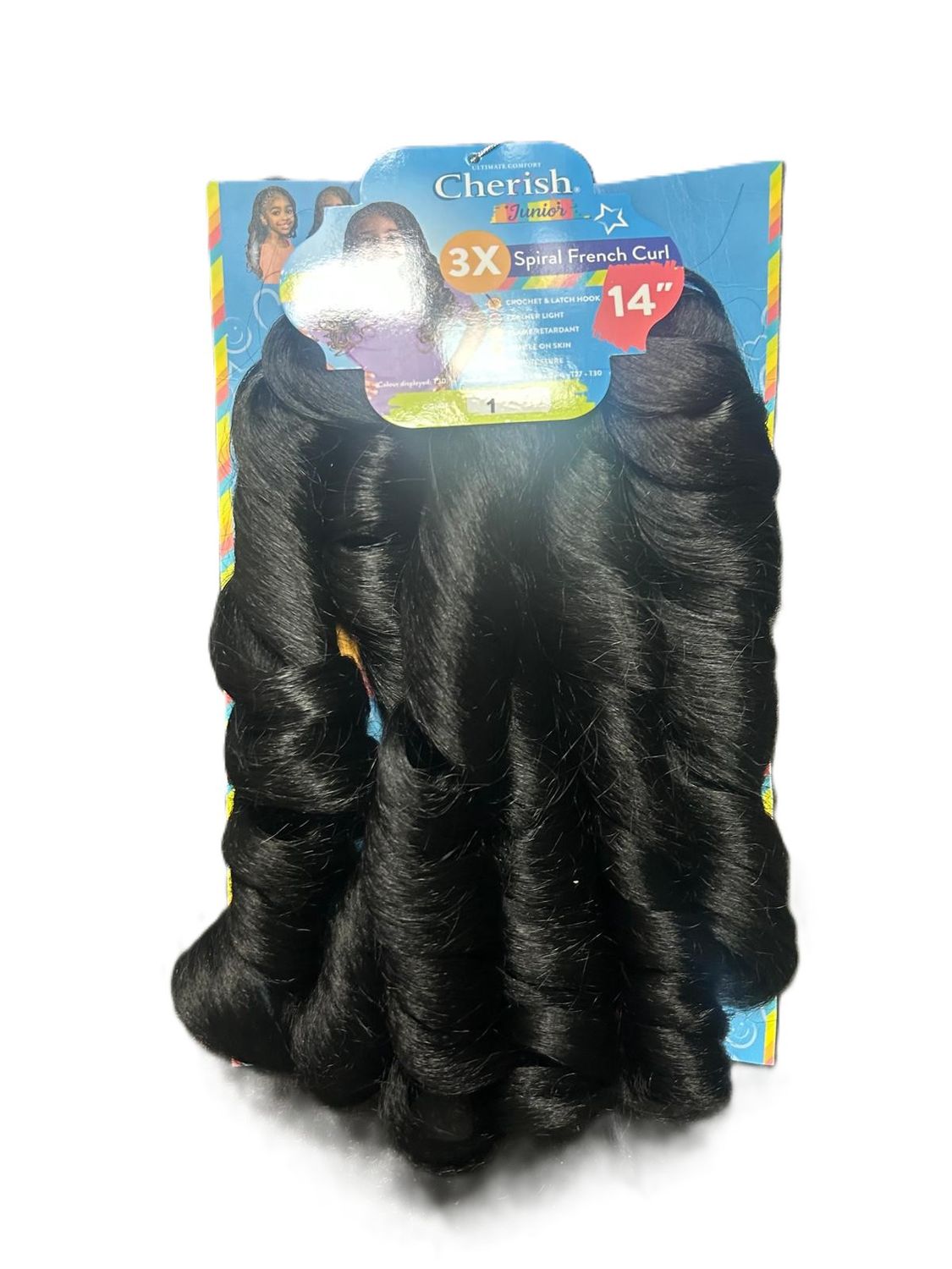 CHERISH JUNIOR 3X SPIRAL FRENCH CURL 14", Colour: 1