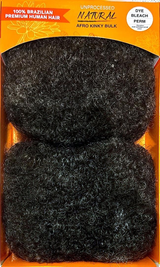 KUKNUS 100% BRAZILIAN HUMAN HAIR AFRO KINKY BULK 18", Colour: 44