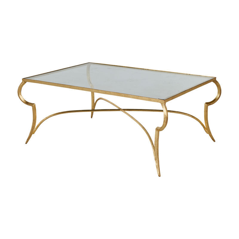 Gold Glass Top Cocktail Table