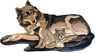 Wolf with cubs oversized
