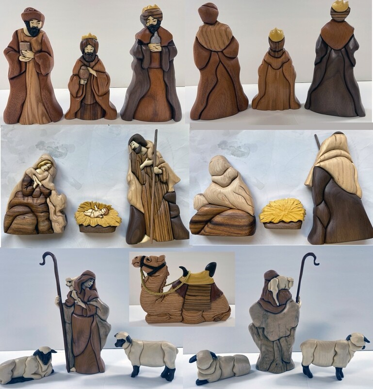 Small Set of 12 two sided nativity figures