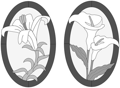 Easter Lily and Calla Lily Oval