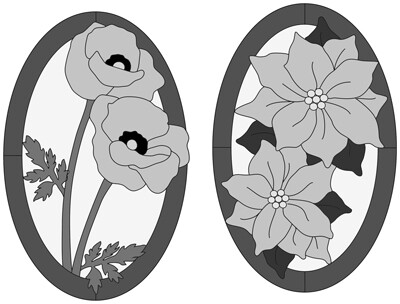 Poppy &amp; Poinsettia Oval
