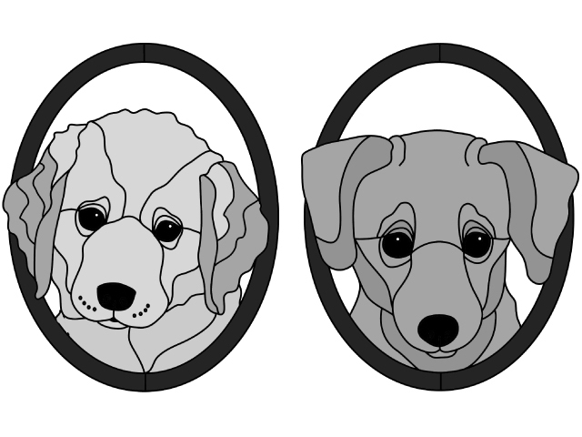 Golden Retriever &amp; Dachshund Puppy Heads