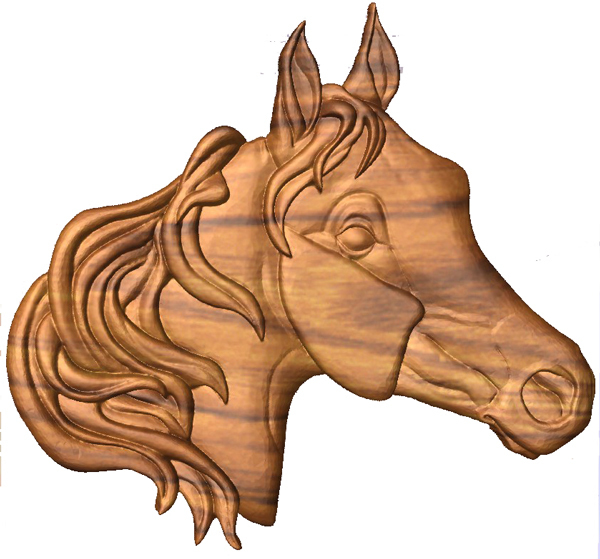 CNC Horse Head Raised 3D Model  CLIP ART