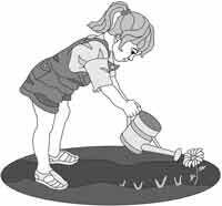Girl with Watering Can