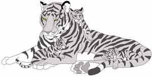 Tiger with Cubs Oversized