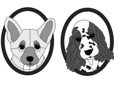 Corgi &amp; Springer Spaniel Puppy Heads